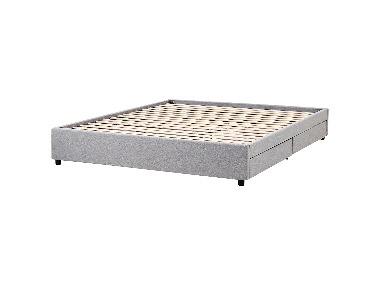 Bed with Storage Drawers without Headboard PRADES Fabric Light Grey 180 x 200 cm (EU Super King)
