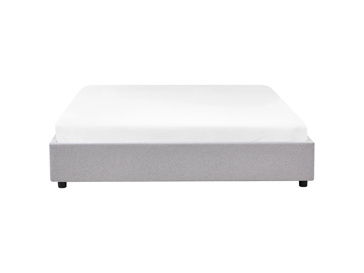 Bed with Storage Drawers without Headboard PRADES Fabric Light Grey 180 x 200 cm (EU Super King)