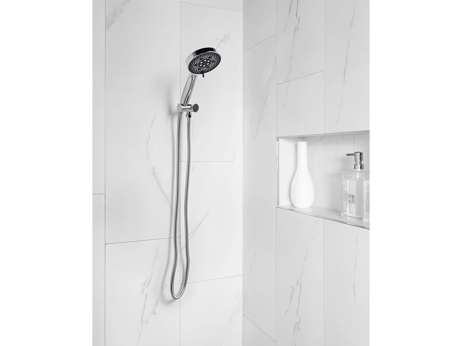 Kit de pommeau de douche avec tuyau flexible ICHMA 5 modes Argenté