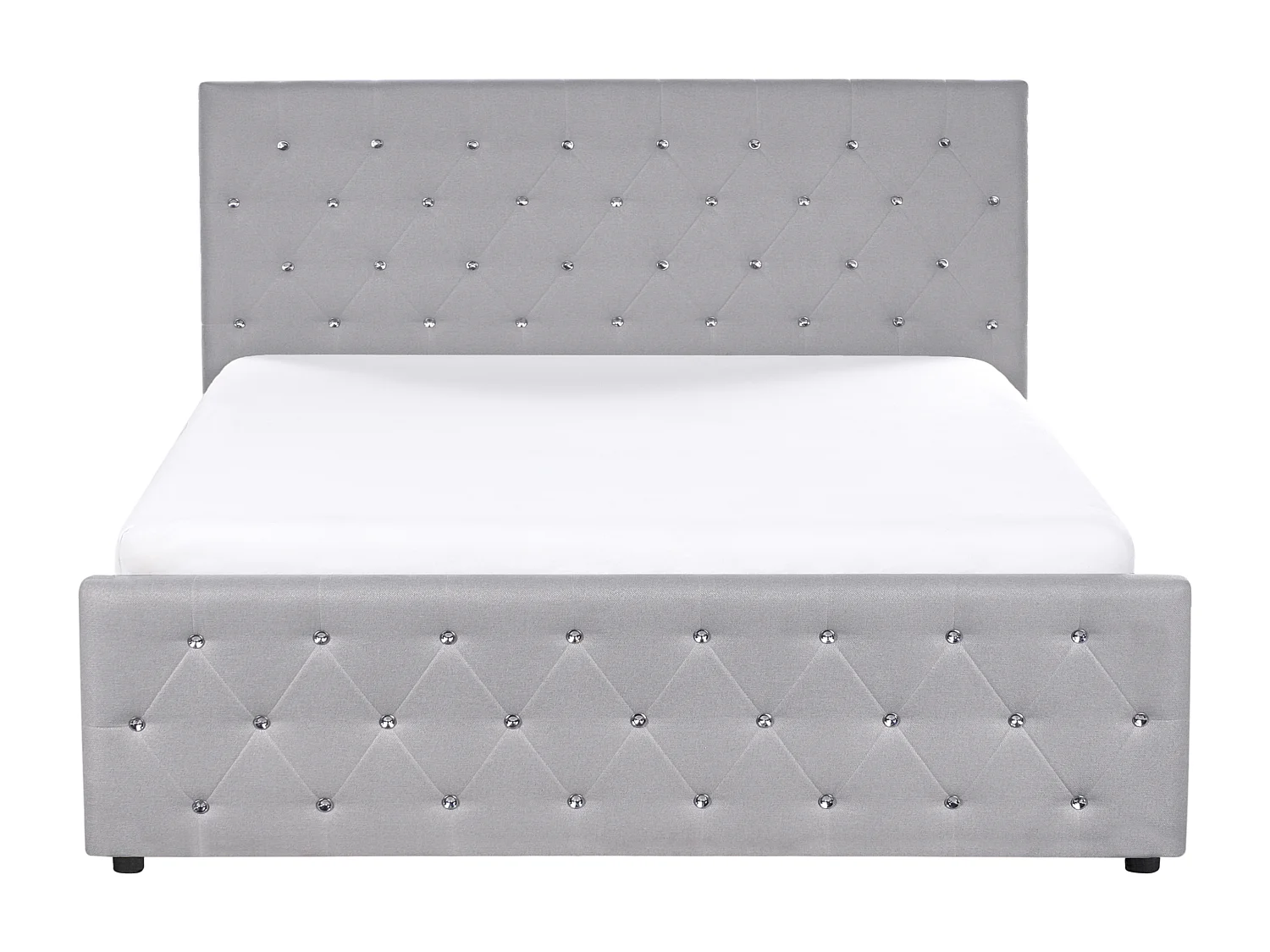 Bed met opbergruimte Stof AMIENS 160 x 200 cm Lichtgrijs