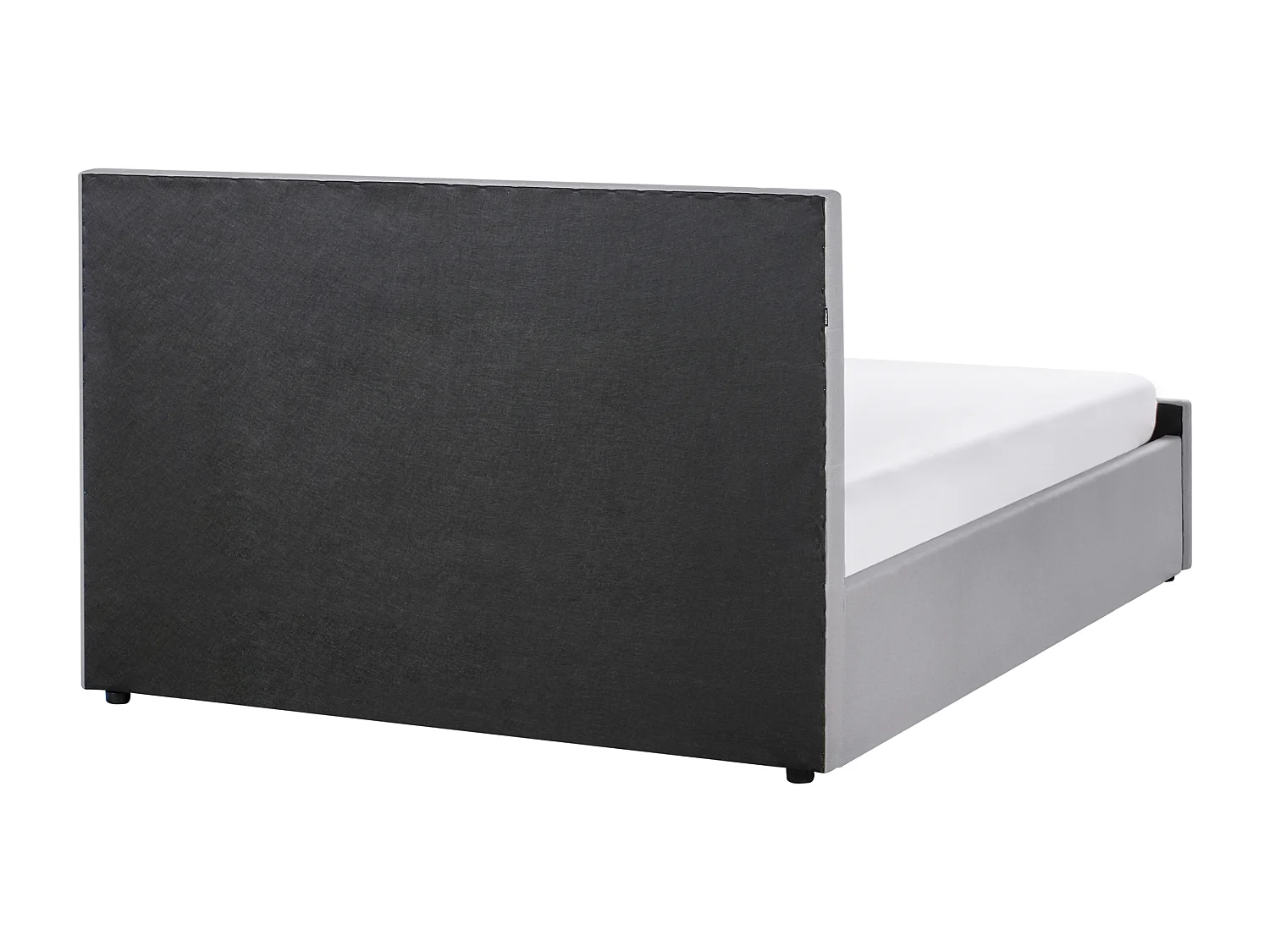 Bed met opbergruimte Stof AMIENS 160 x 200 cm Lichtgrijs