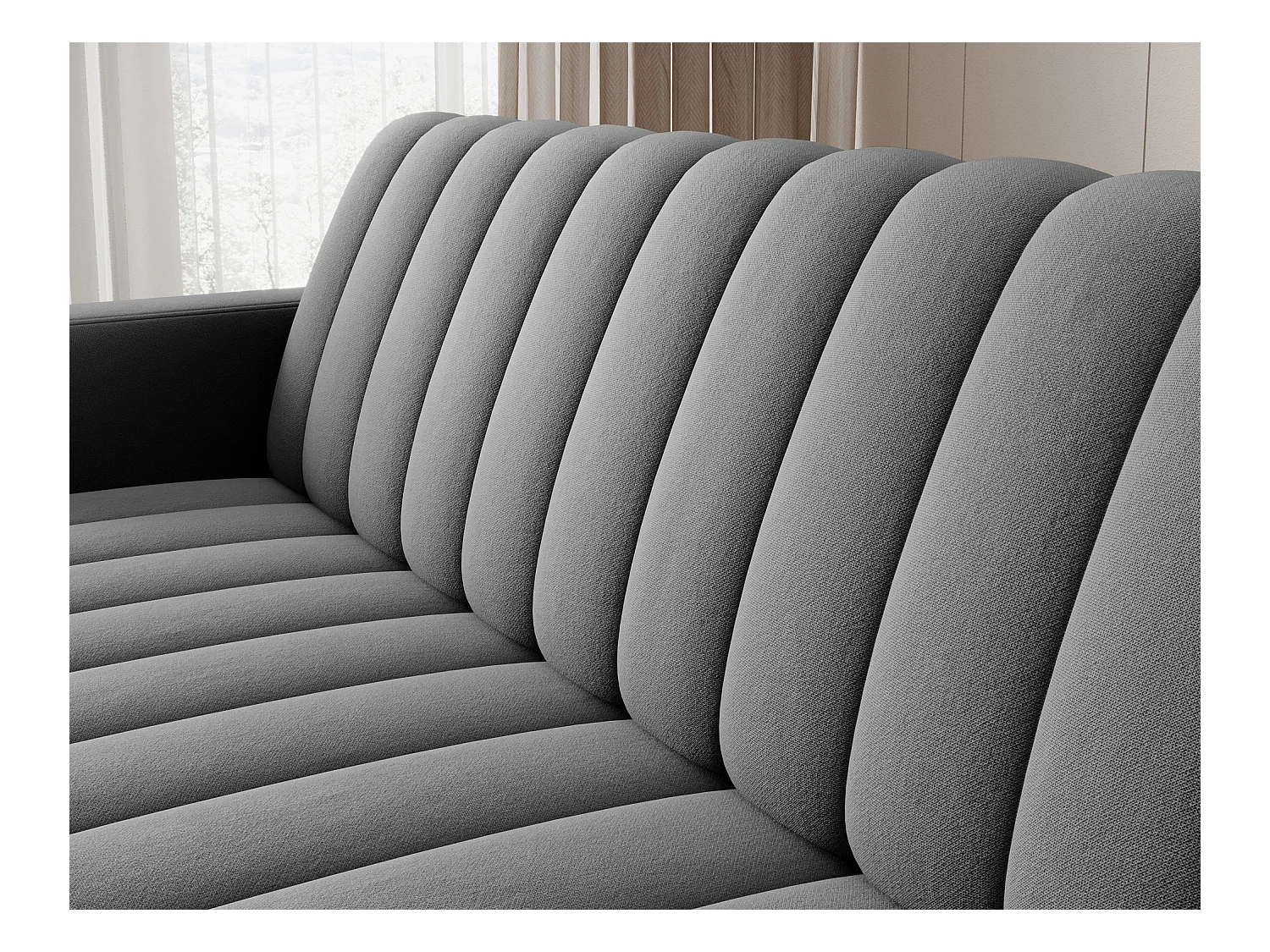 Canapé lit ROMY – Design moderne avec coffre de rangement intégré-Gris