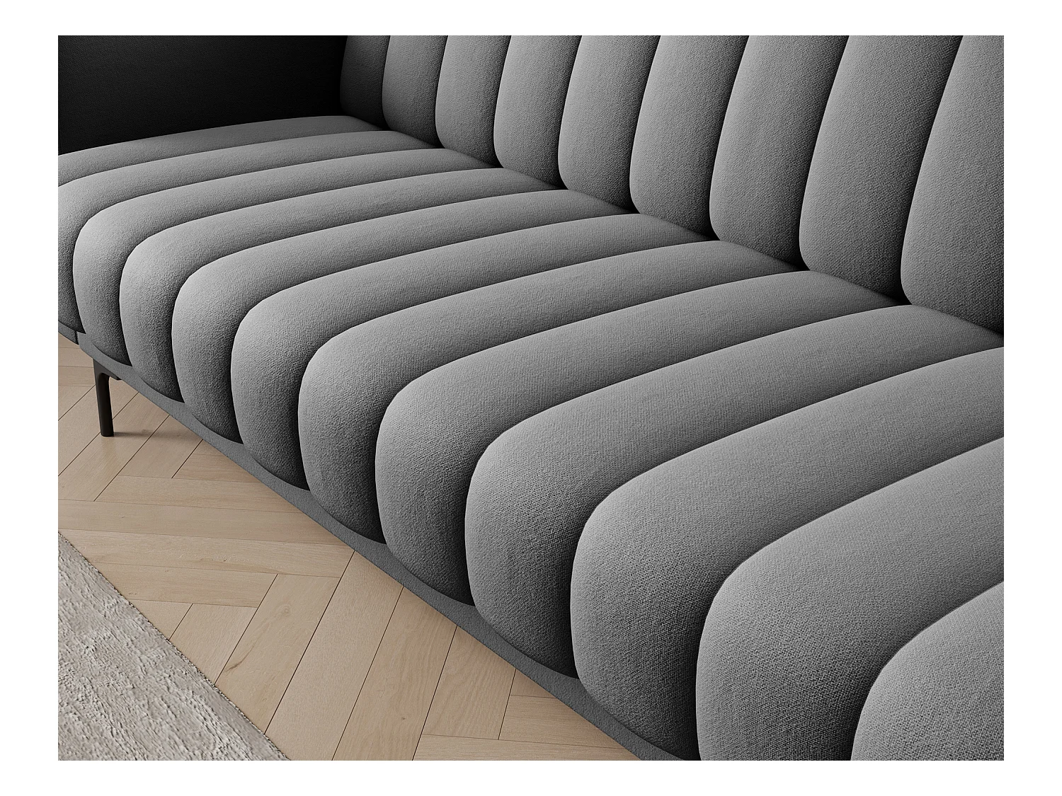 Canapé lit ROMY – Design moderne avec coffre de rangement intégré-Gris