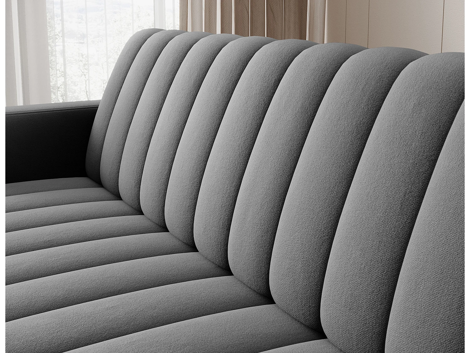 Canapé lit ROMY – Design moderne avec coffre de rangement intégré-Gris