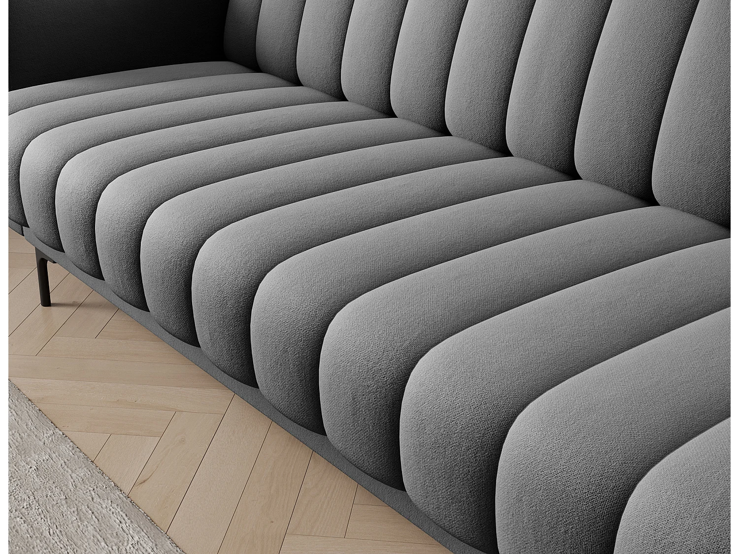 Canapé lit ROMY – Design moderne avec coffre de rangement intégré-Gris