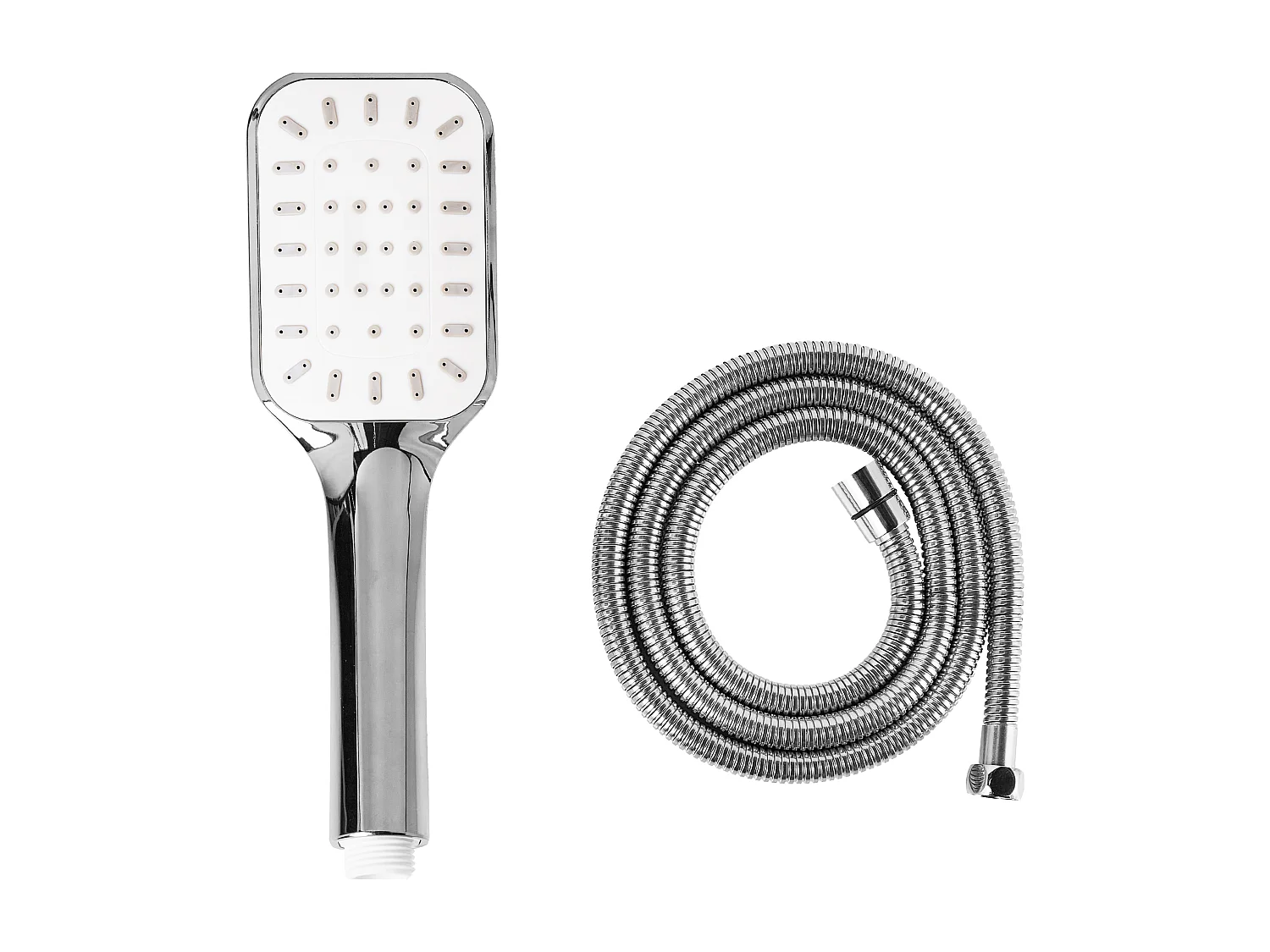 Kit de pommeau de douche avec tuyau flexible AMAJA Argenté