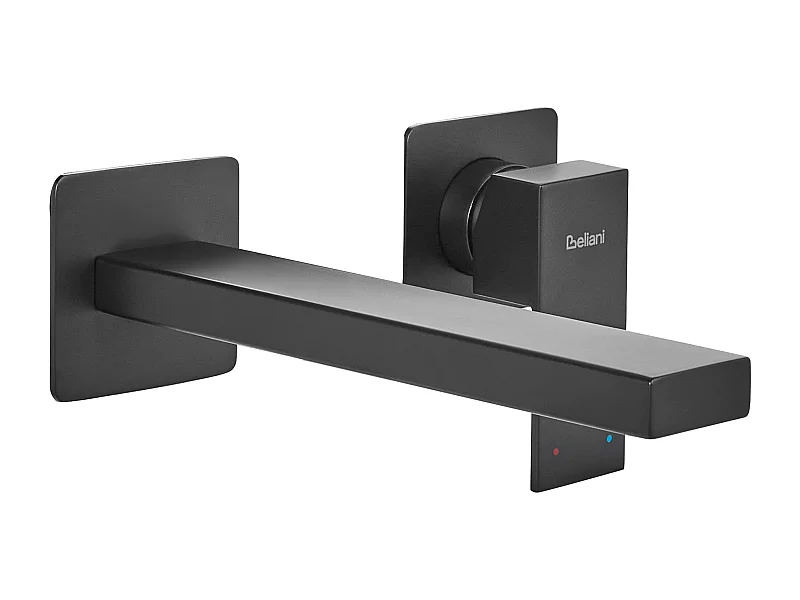 Robinet de lavabo mural ANTOFAGASTA Laiton Noir