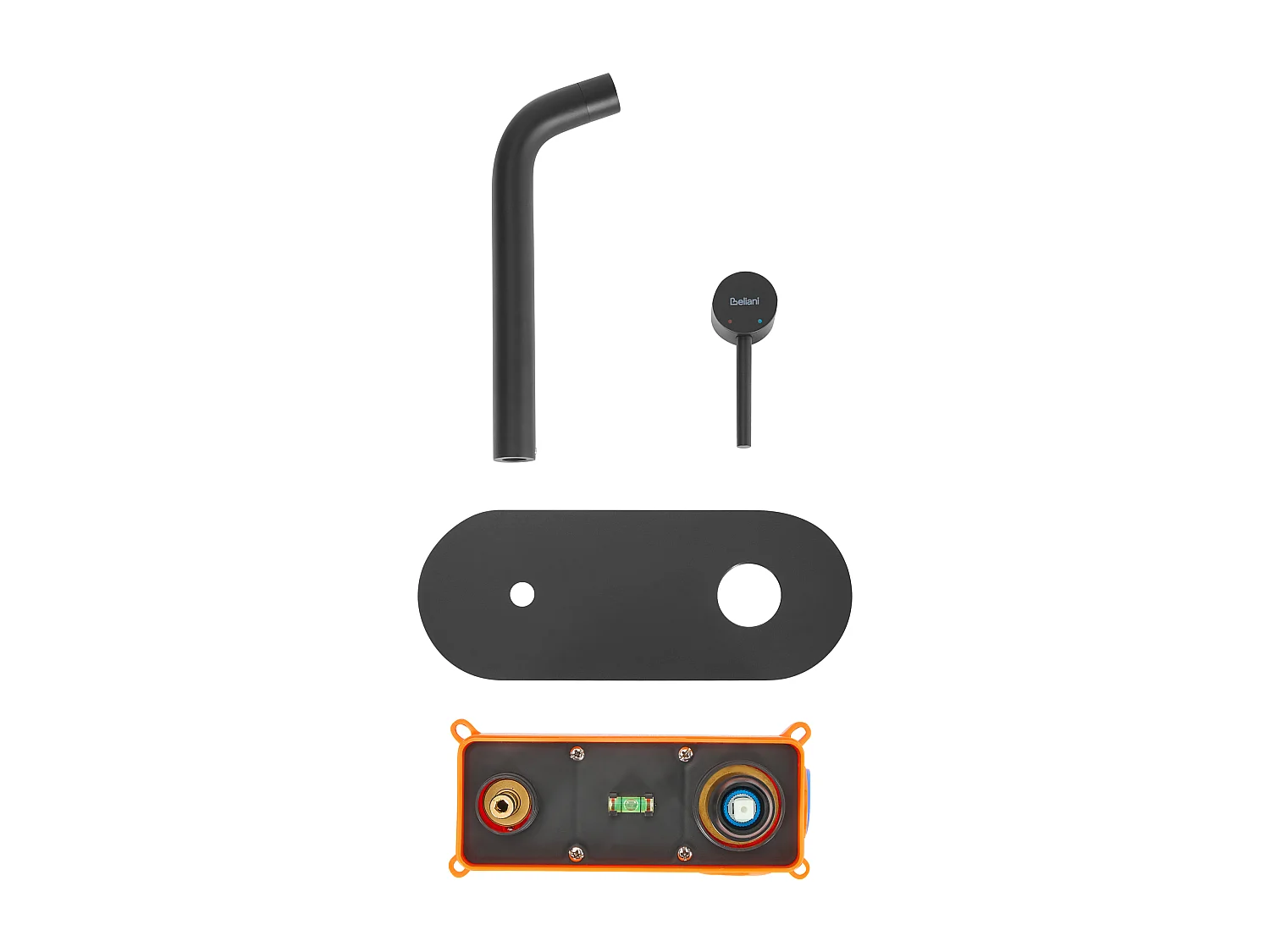 Robinet de lavabo mural GUAIBA Laiton Noir