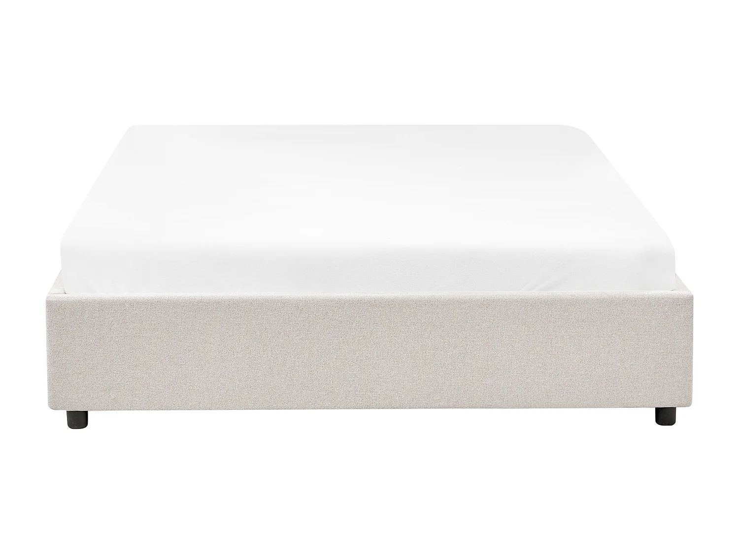 Lit avec tiroirs de rangement sans tête de lit Tissu PRADES 160 x 200 cm Beige clair