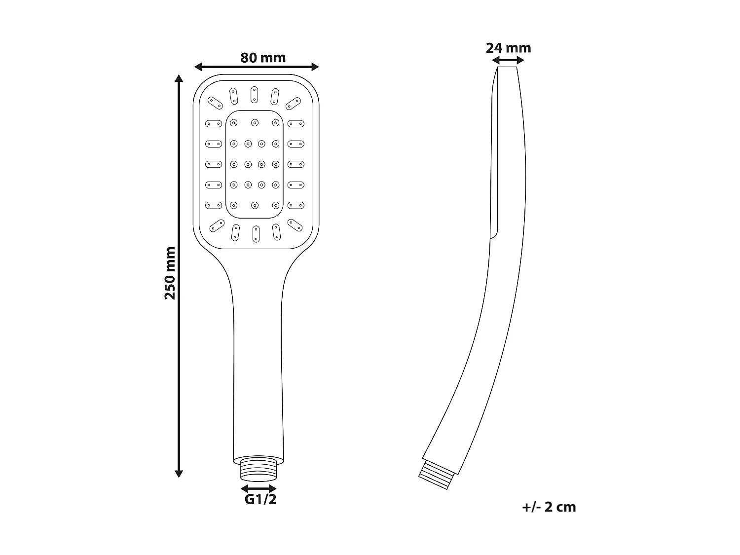 Kit de pommeau de douche avec tuyau flexible AMAJA Noir