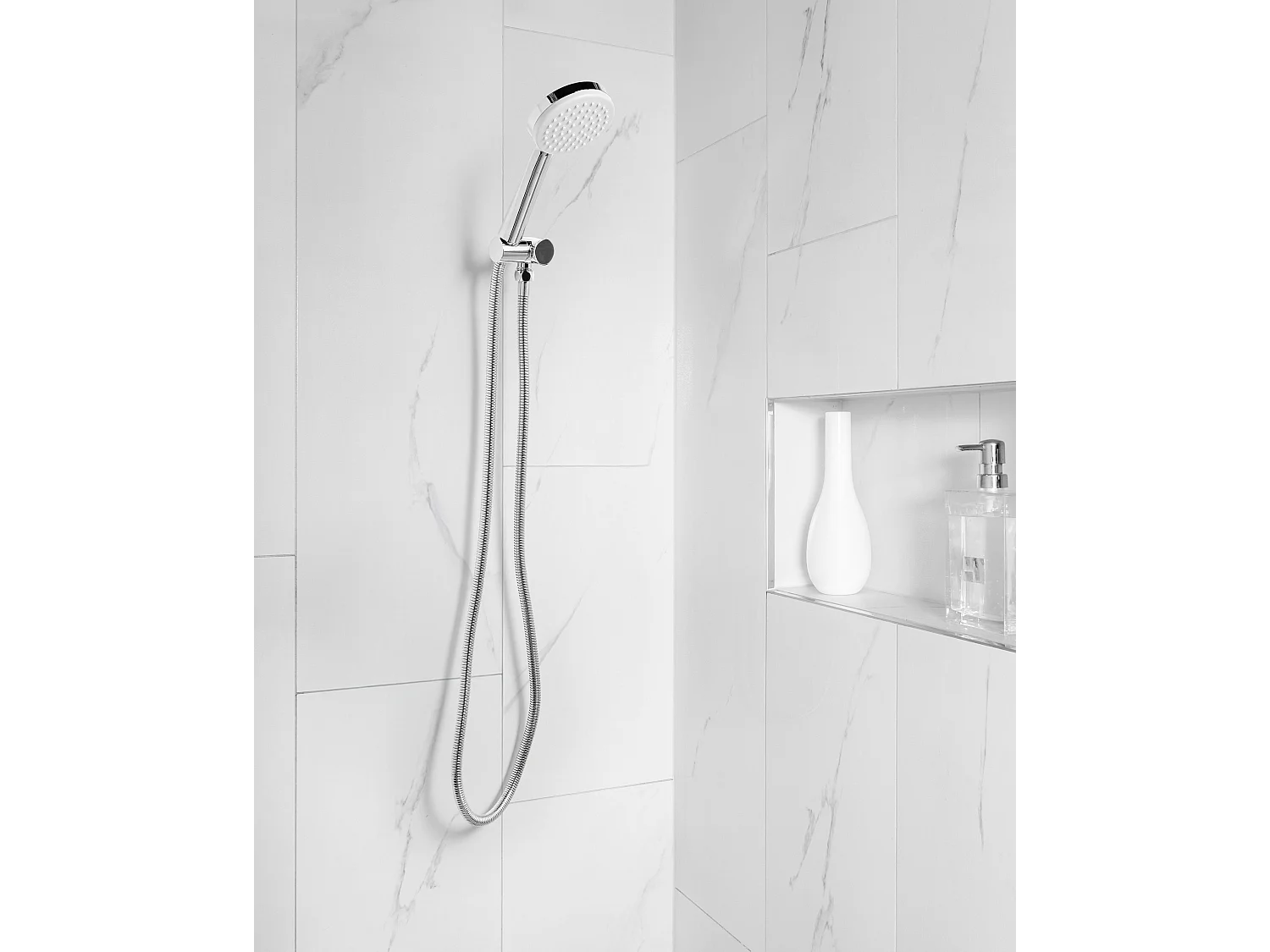 Kit de pommeau de douche avec tuyau flexible AYPATE Argenté