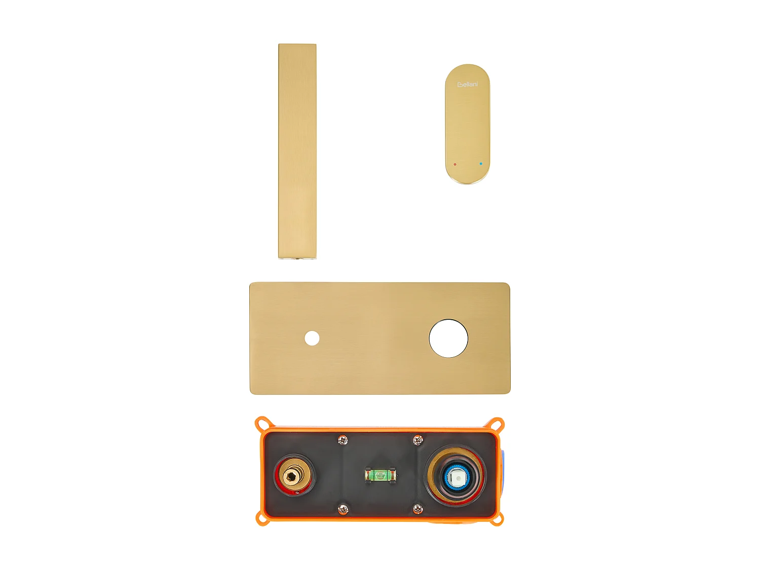 Robinet de lavabo mural DICHATO Laiton Doré