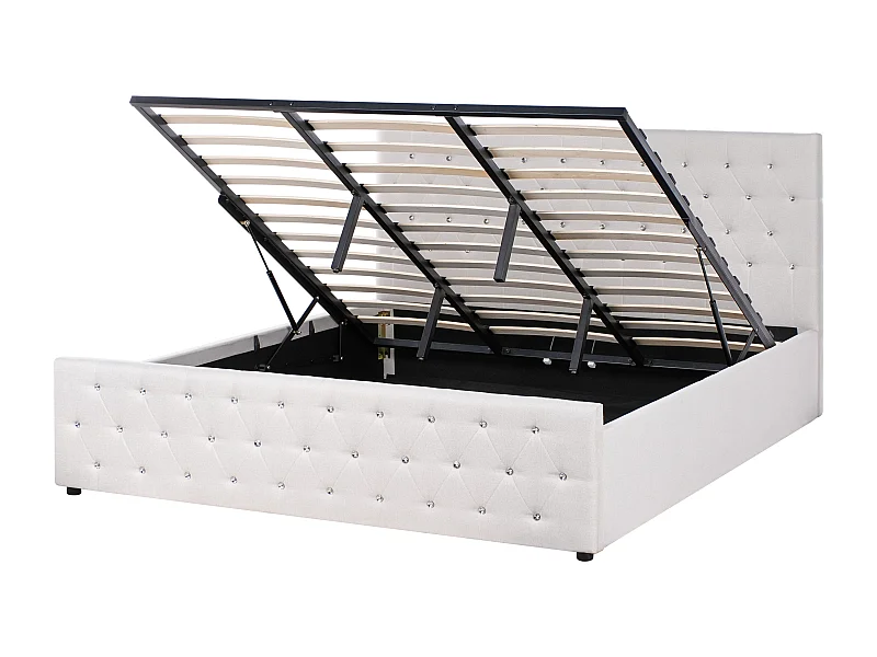 Lit ottoman Tissu AMIENS 180 x 200 cm Beige