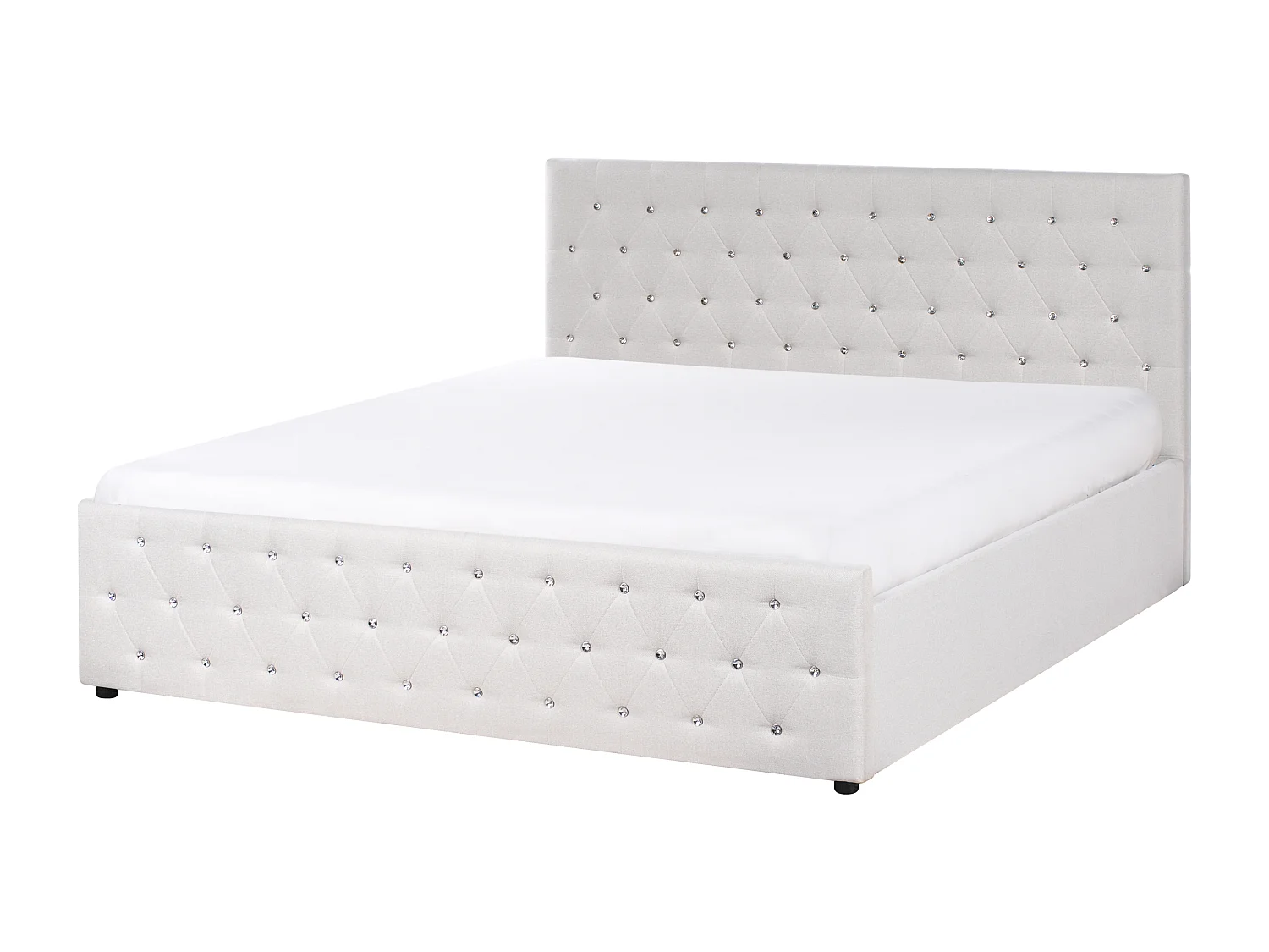 Lit ottoman Tissu AMIENS 180 x 200 cm Beige