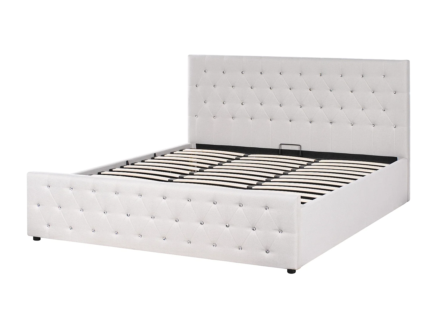 Bed met opbergruimte Stof AMIENS 180 x 200 cm Beige