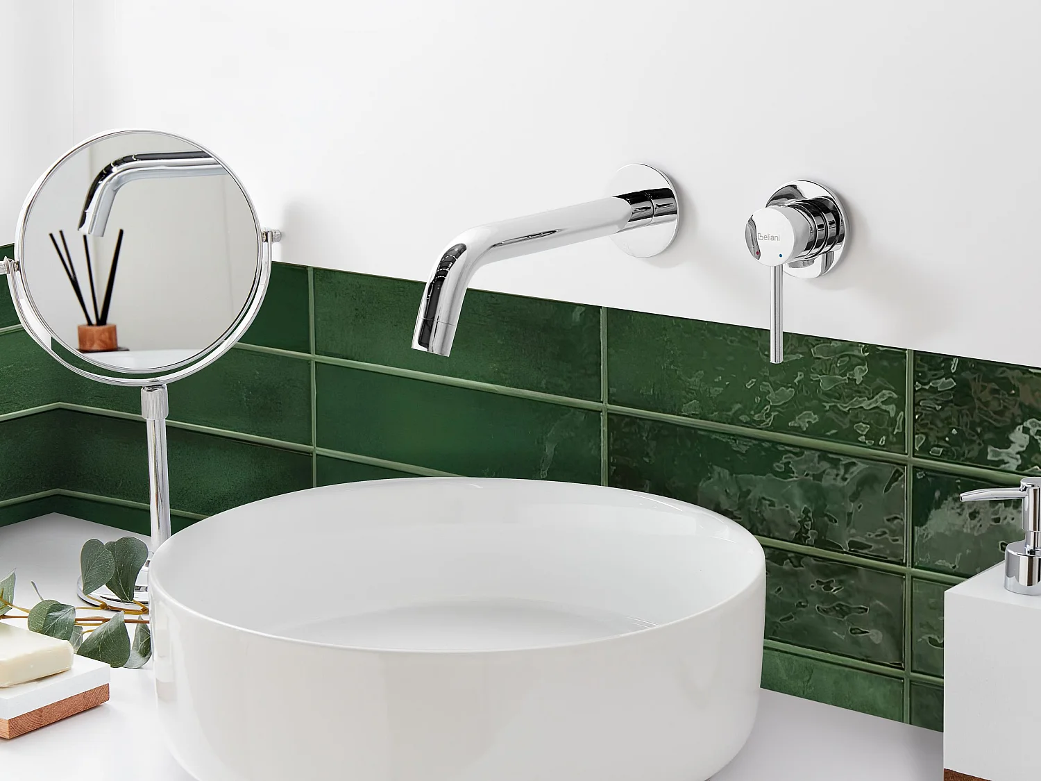 Robinet de lavabo mural TRAFUL Laiton Argenté