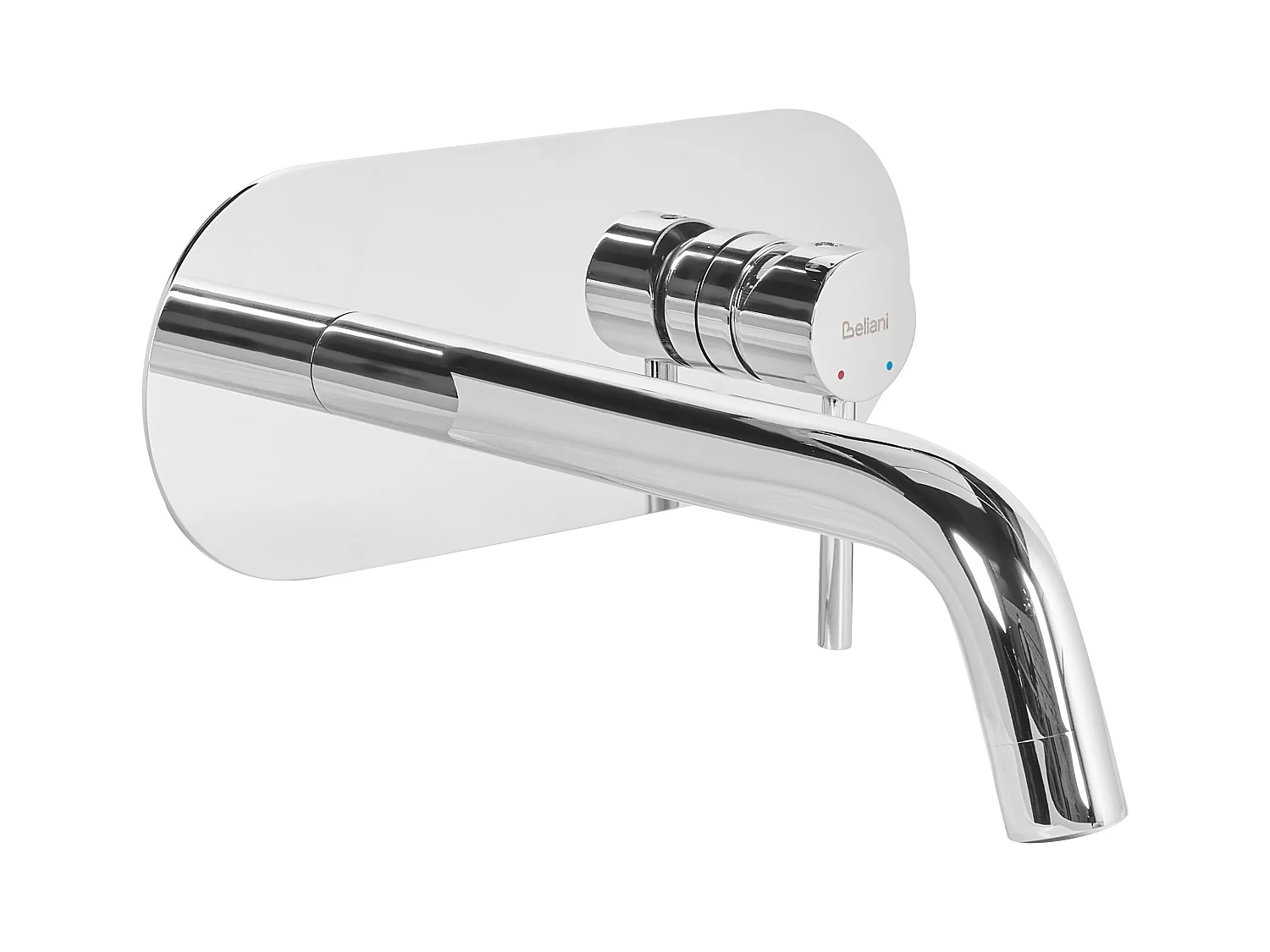 Robinet de lavabo mural GUAIBA Laiton Argenté