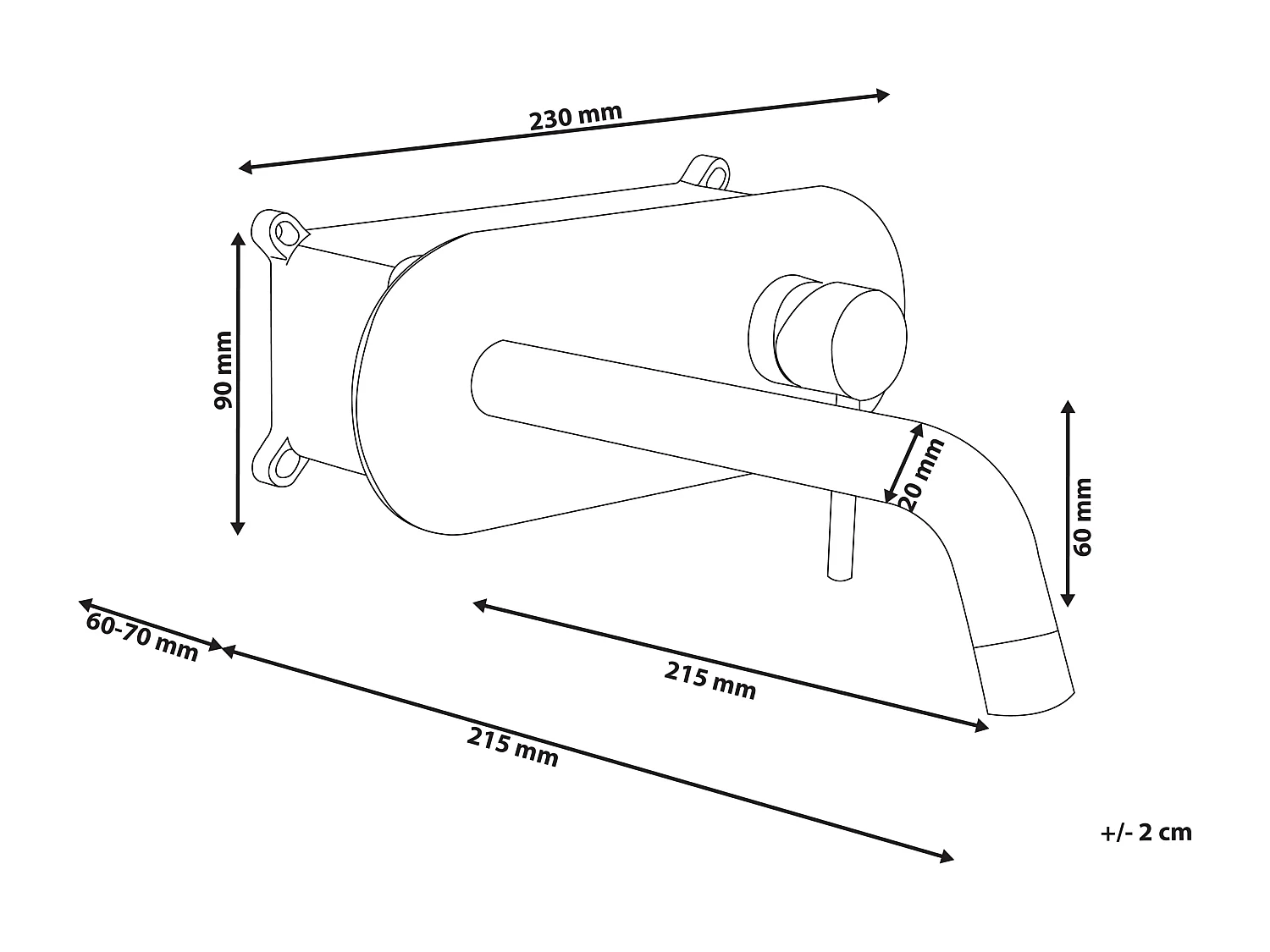 Robinet de lavabo mural GUAIBA Laiton Argenté