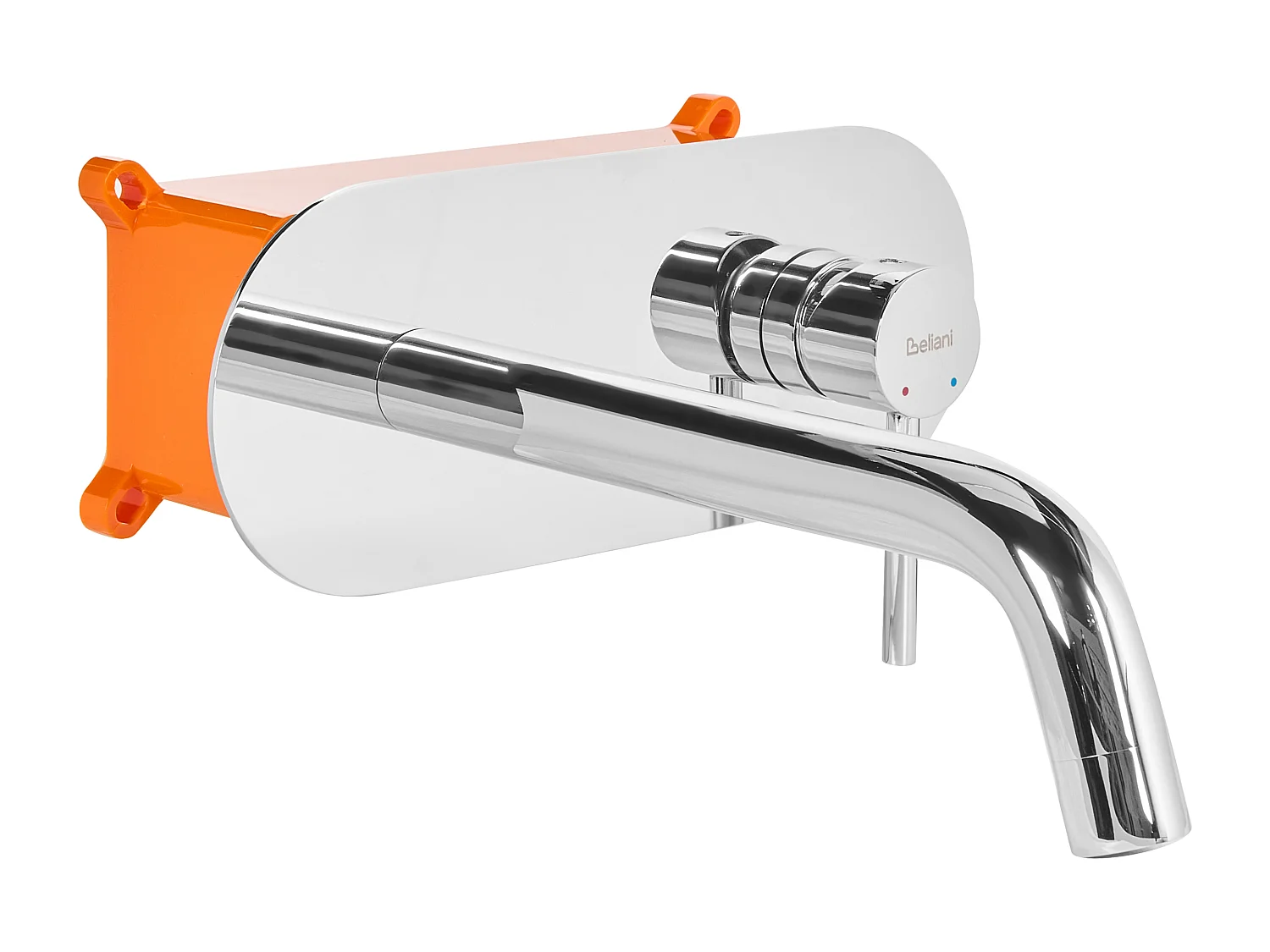 Robinet de lavabo mural GUAIBA Laiton Argenté