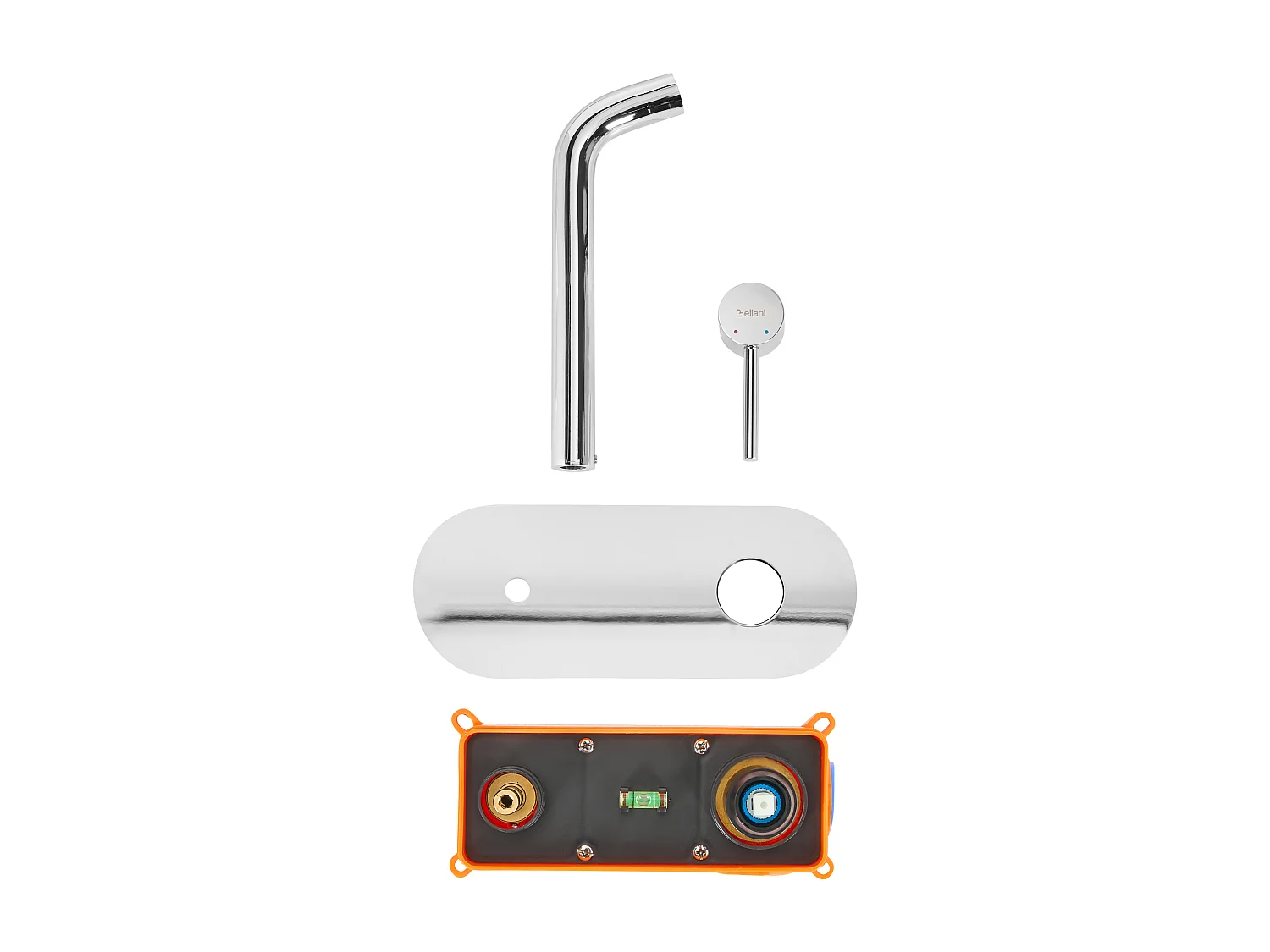 Robinet de lavabo mural GUAIBA Laiton Argenté