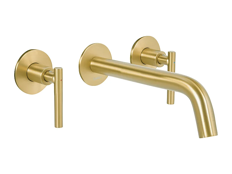 Robinet de lavabo mural ISHINCA Laiton Doré