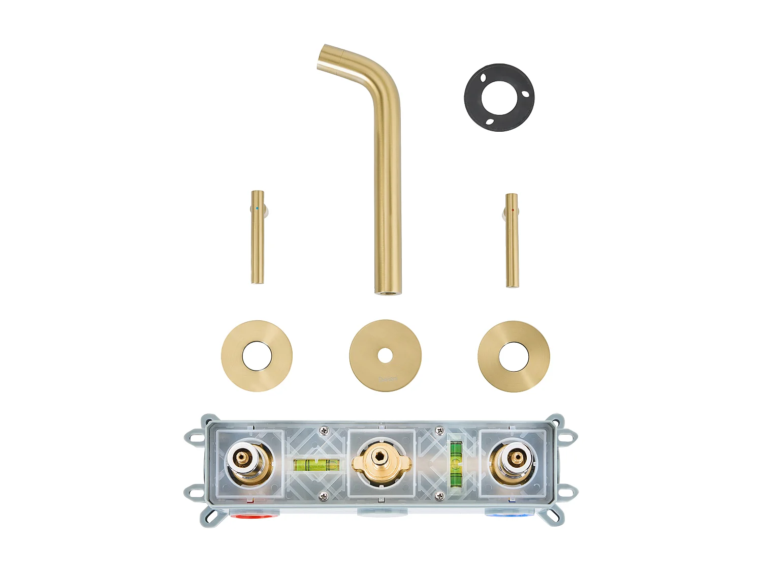 Robinet de lavabo mural ISHINCA Laiton Doré