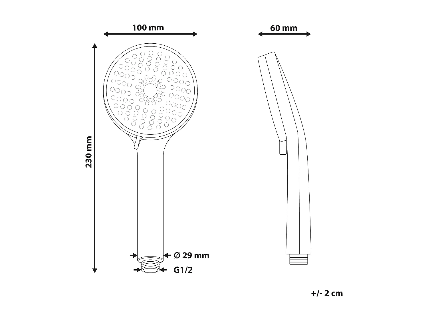 Kit de pommeau de douche avec tuyau flexible SURIPA 3 modes Doré