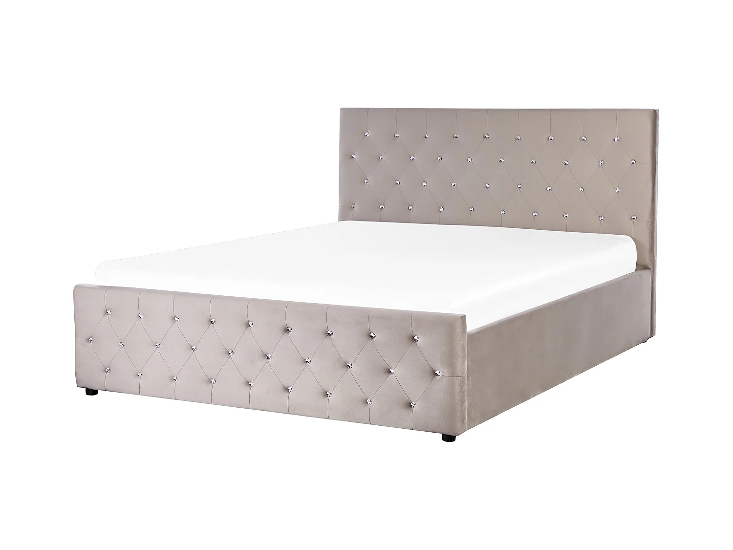 Lit ottoman Velours AMIENS 160 x 200 cm Taupe