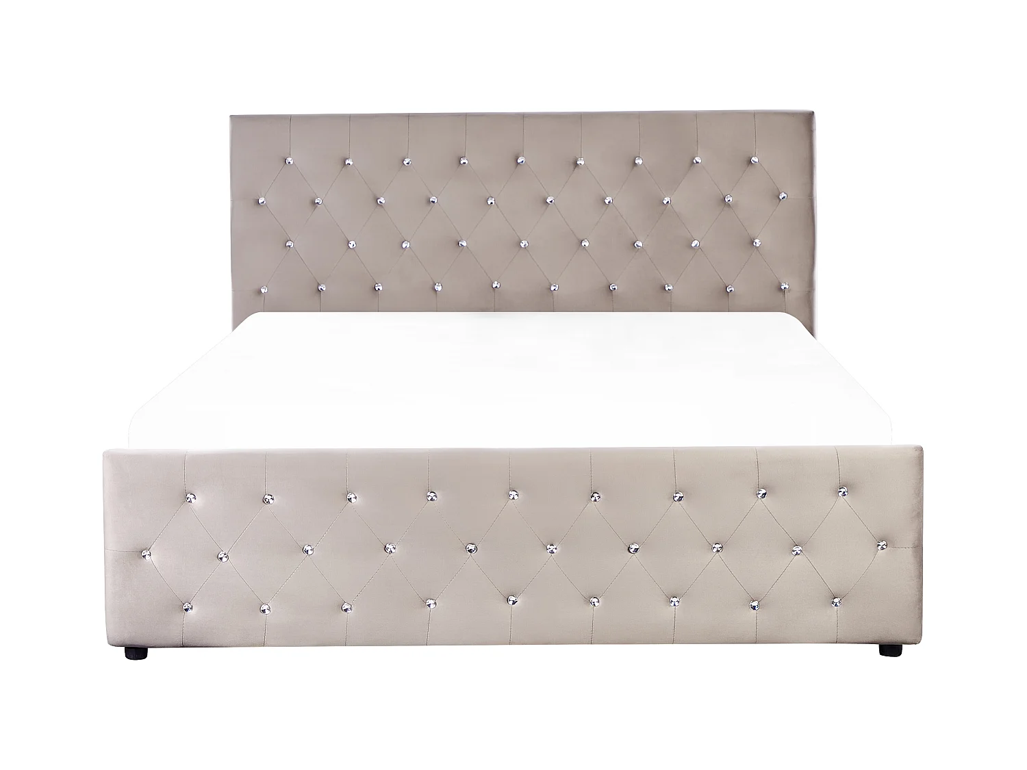 Lit ottoman Velours AMIENS 160 x 200 cm Taupe