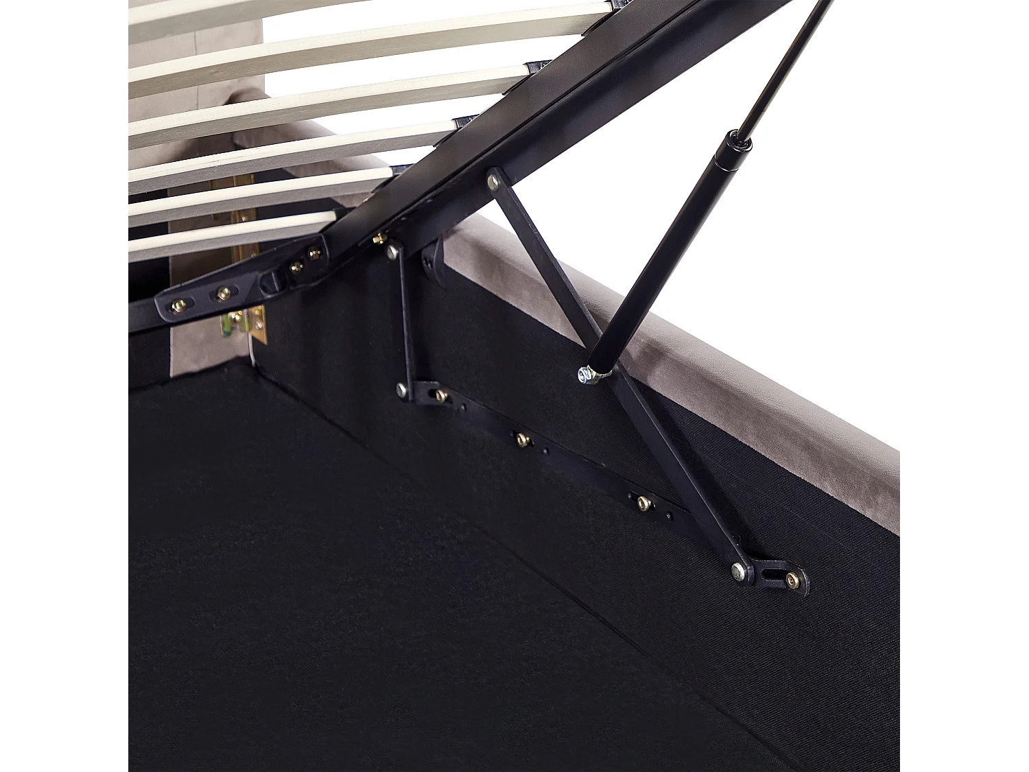 Letto contenitore Velluto AMIENS 160 x 200 cm Tortora