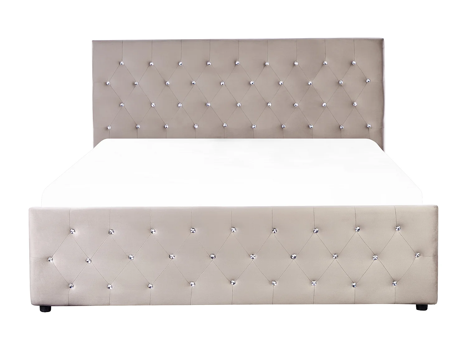 Lit ottoman Velours AMIENS 160 x 200 cm Taupe