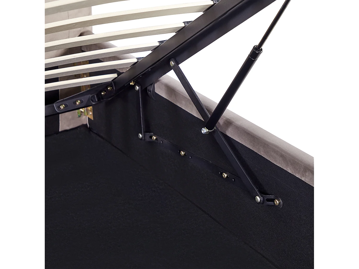 Lit ottoman Velours AMIENS 160 x 200 cm Taupe