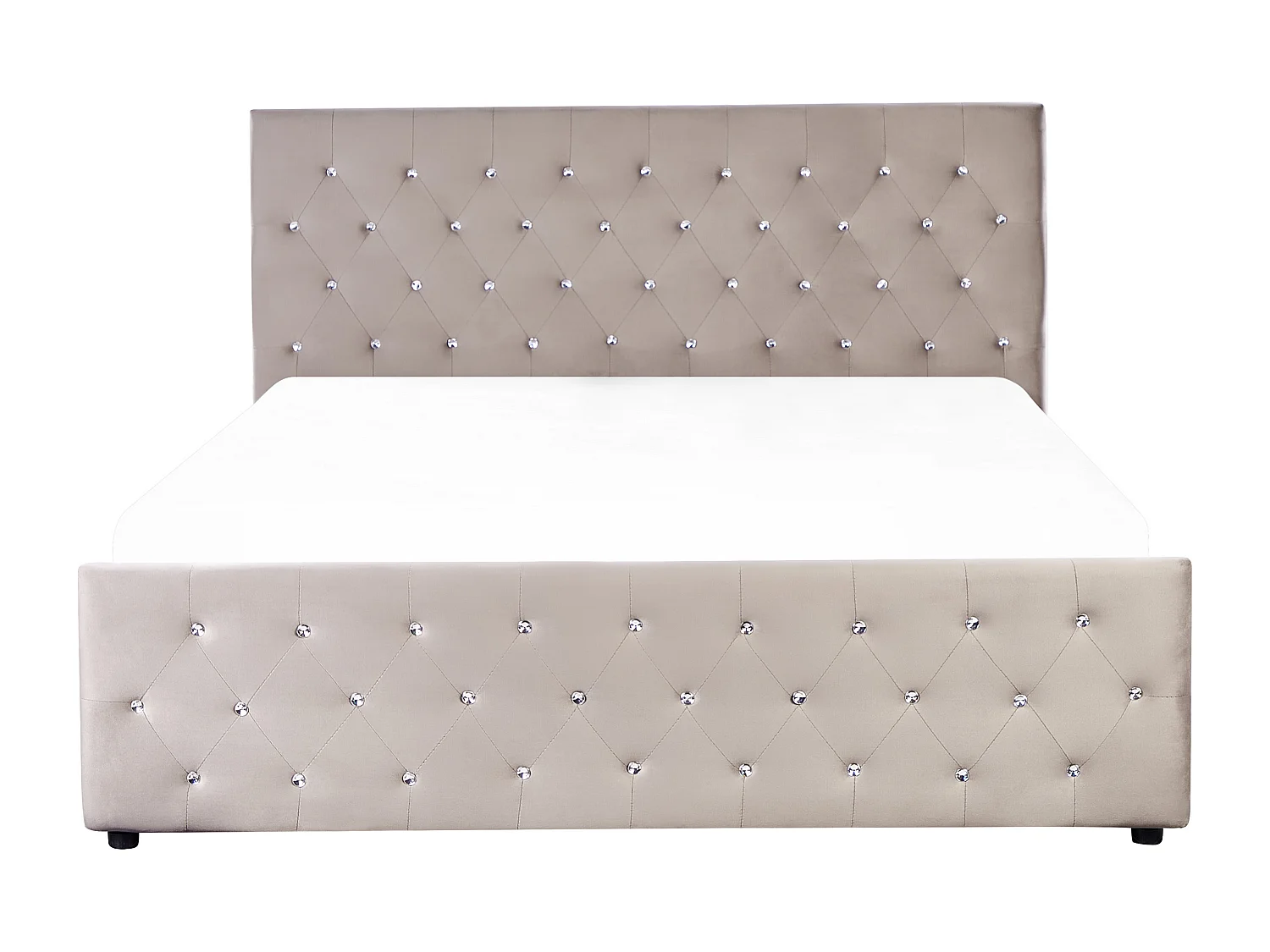 Bett mit Stauraum Samtstoff AMIENS 160 x 200 cm Taupe