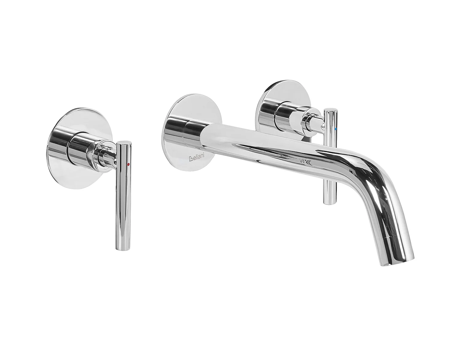 Robinet de lavabo mural ISHINCA Laiton Argenté