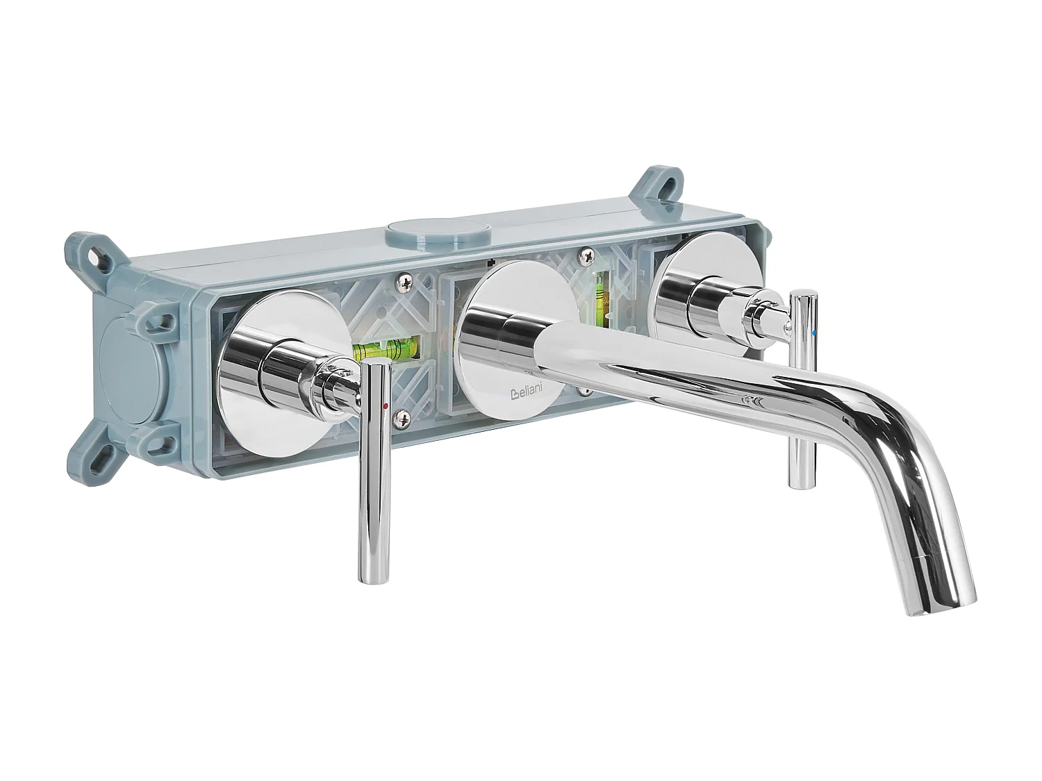 Robinet de lavabo mural ISHINCA Laiton Argenté