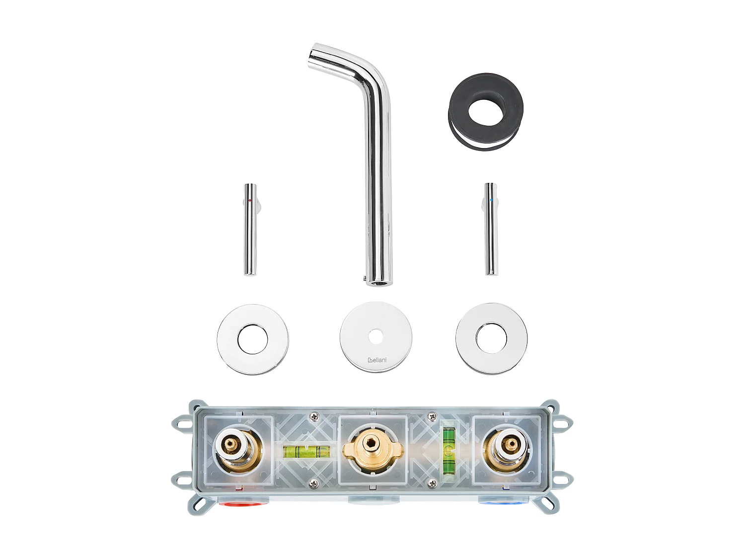 Robinet de lavabo mural ISHINCA Laiton Argenté