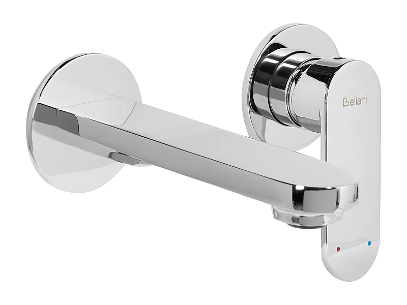 Robinet de lavabo mural GUATAVIA Laiton Argenté