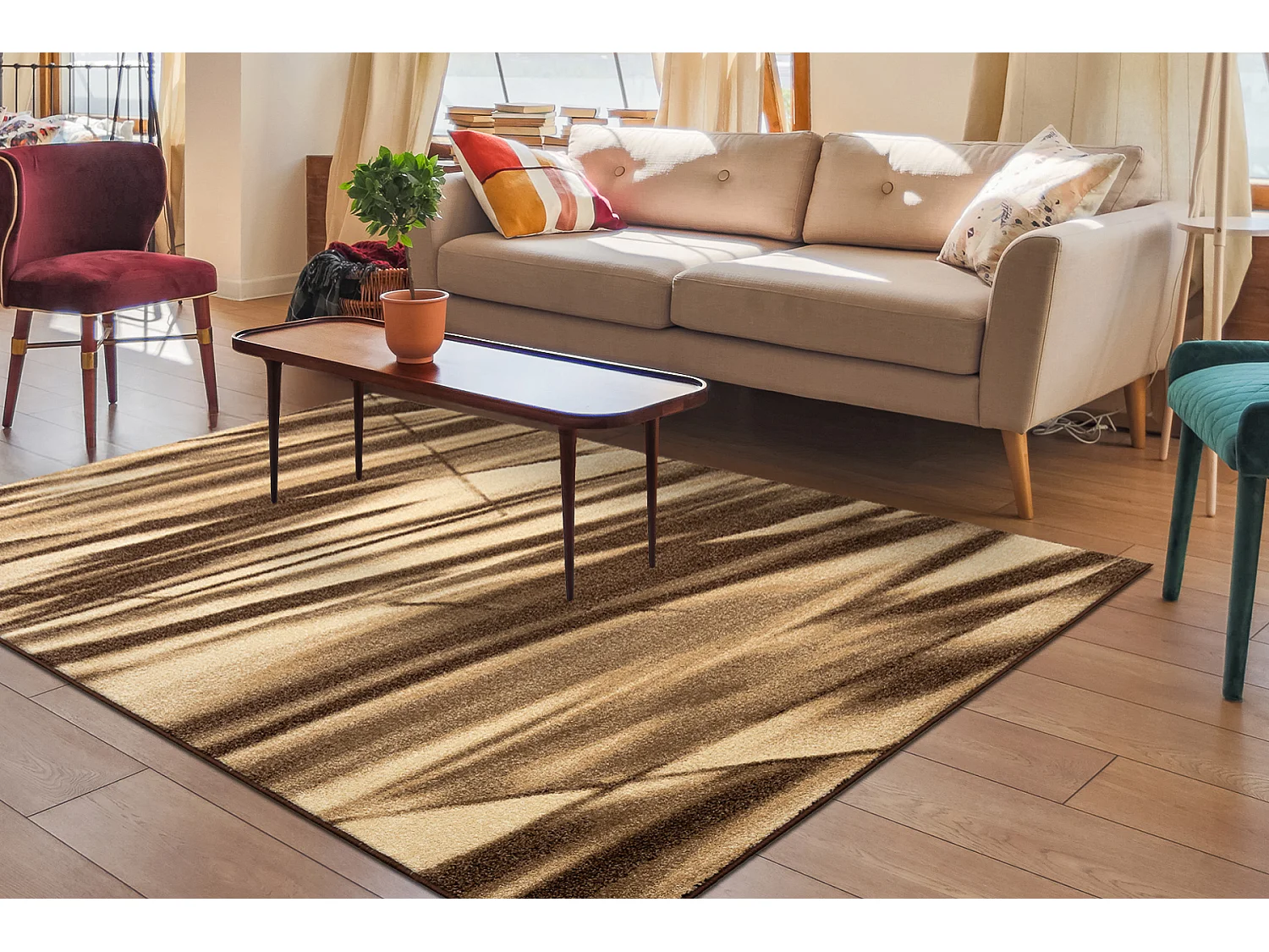 Tapis KARMEL ARABICA marron 200x300 cm