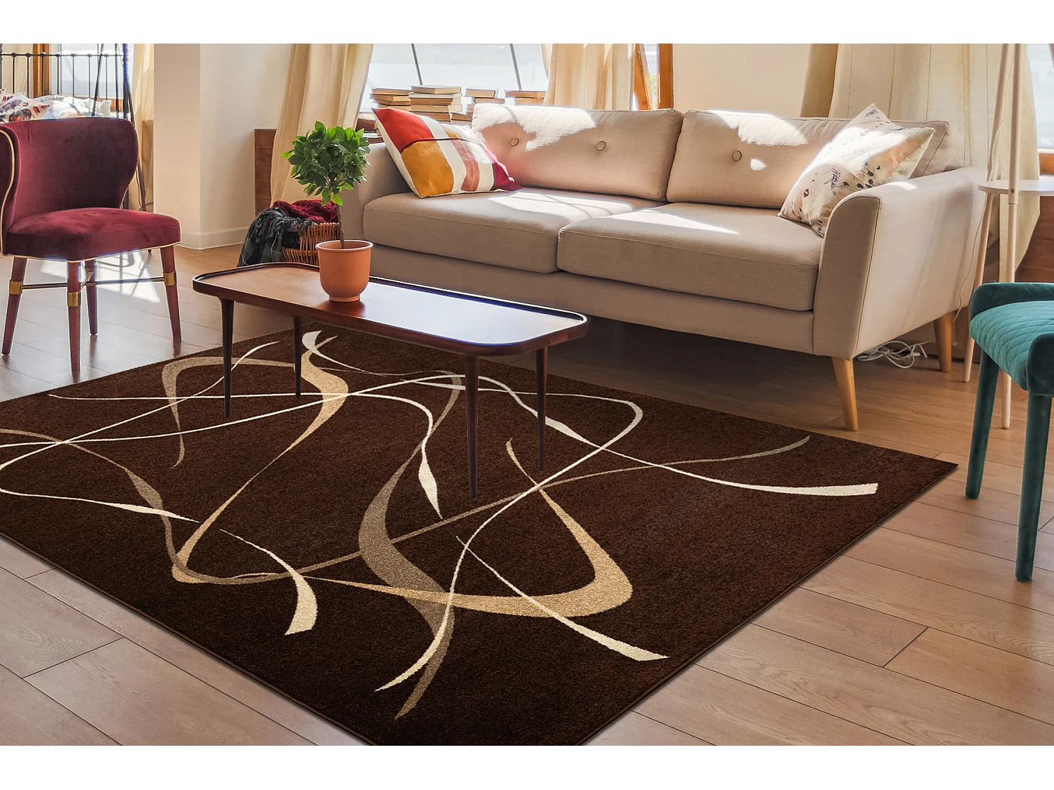 Tapete KARMEL CHOCO castanho 200x300 cm