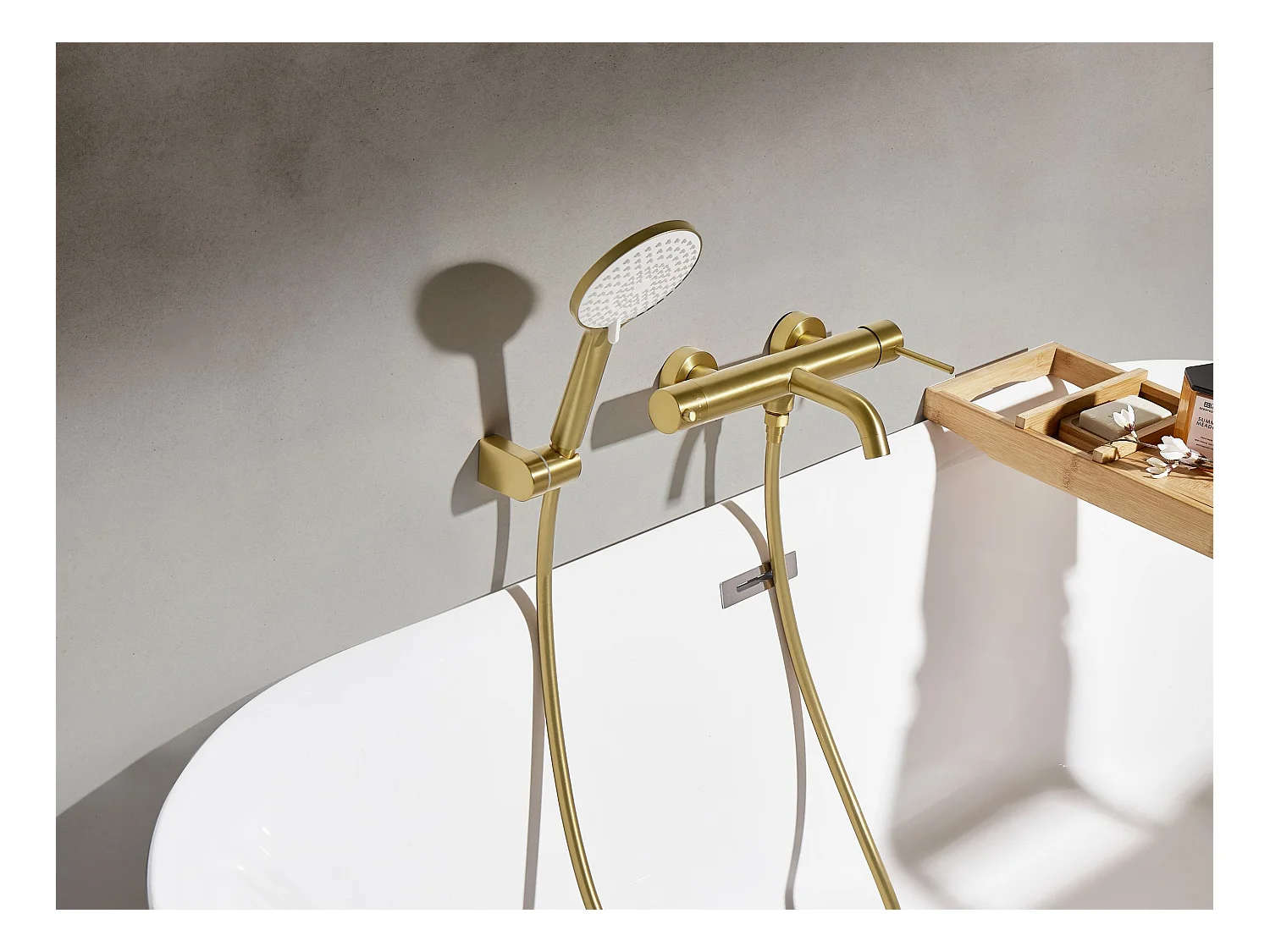 Robinet de douche mural MELIQUINA Doré