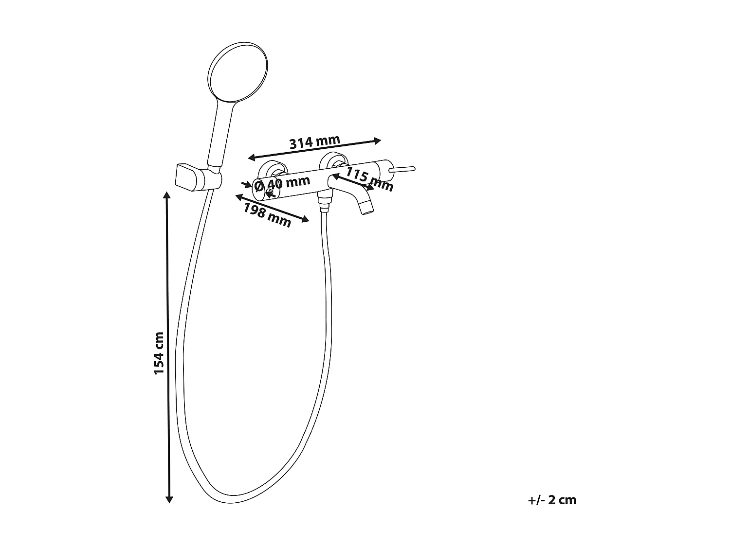 Robinet de douche mural MELIQUINA Noir