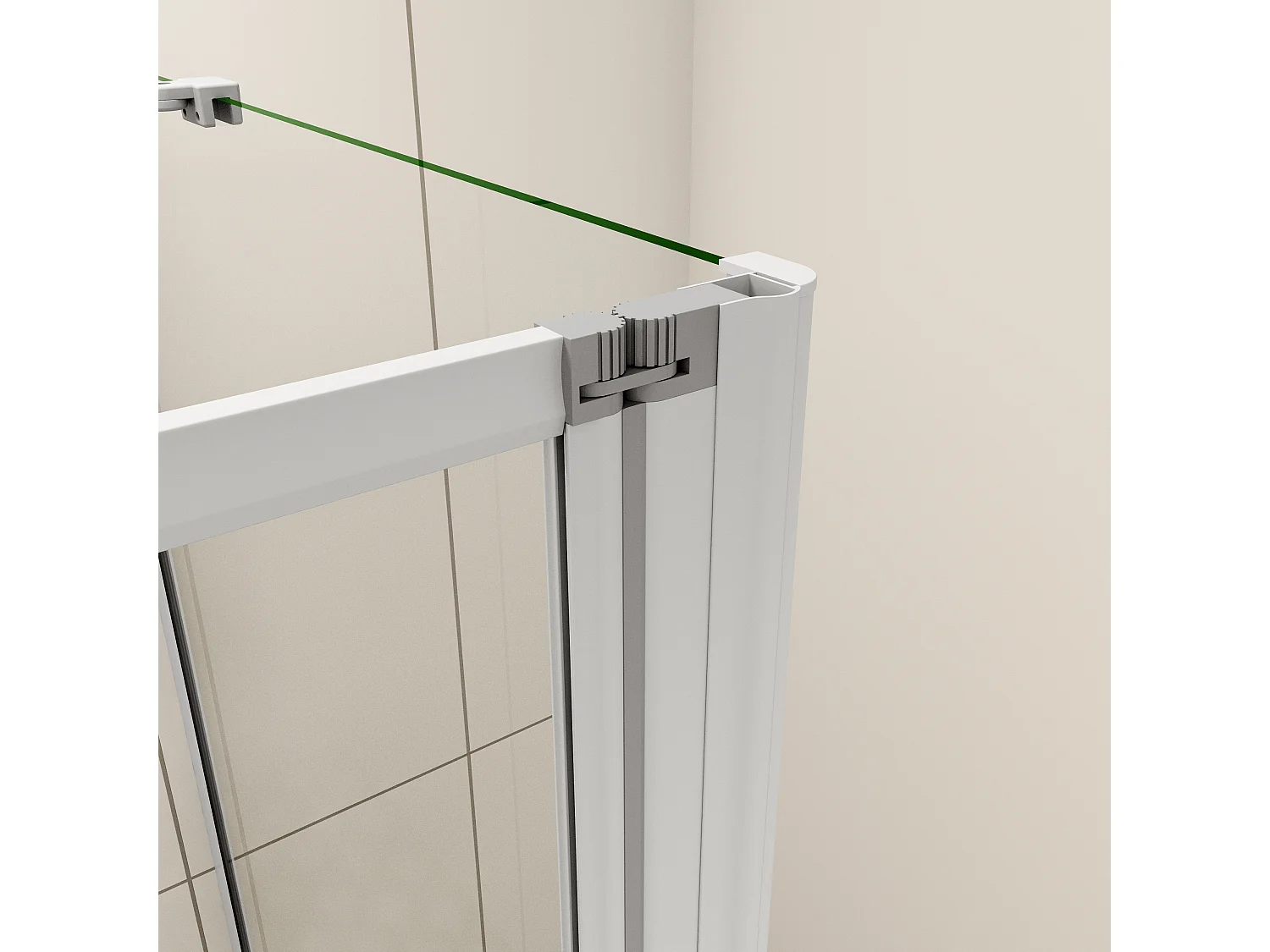 Badwand 3 panelen vouwbaar 100x140cm en zijwand 75cm,4mm NANO helder veiligheidsglas,mat zwarte profiel - rechterkant installeren