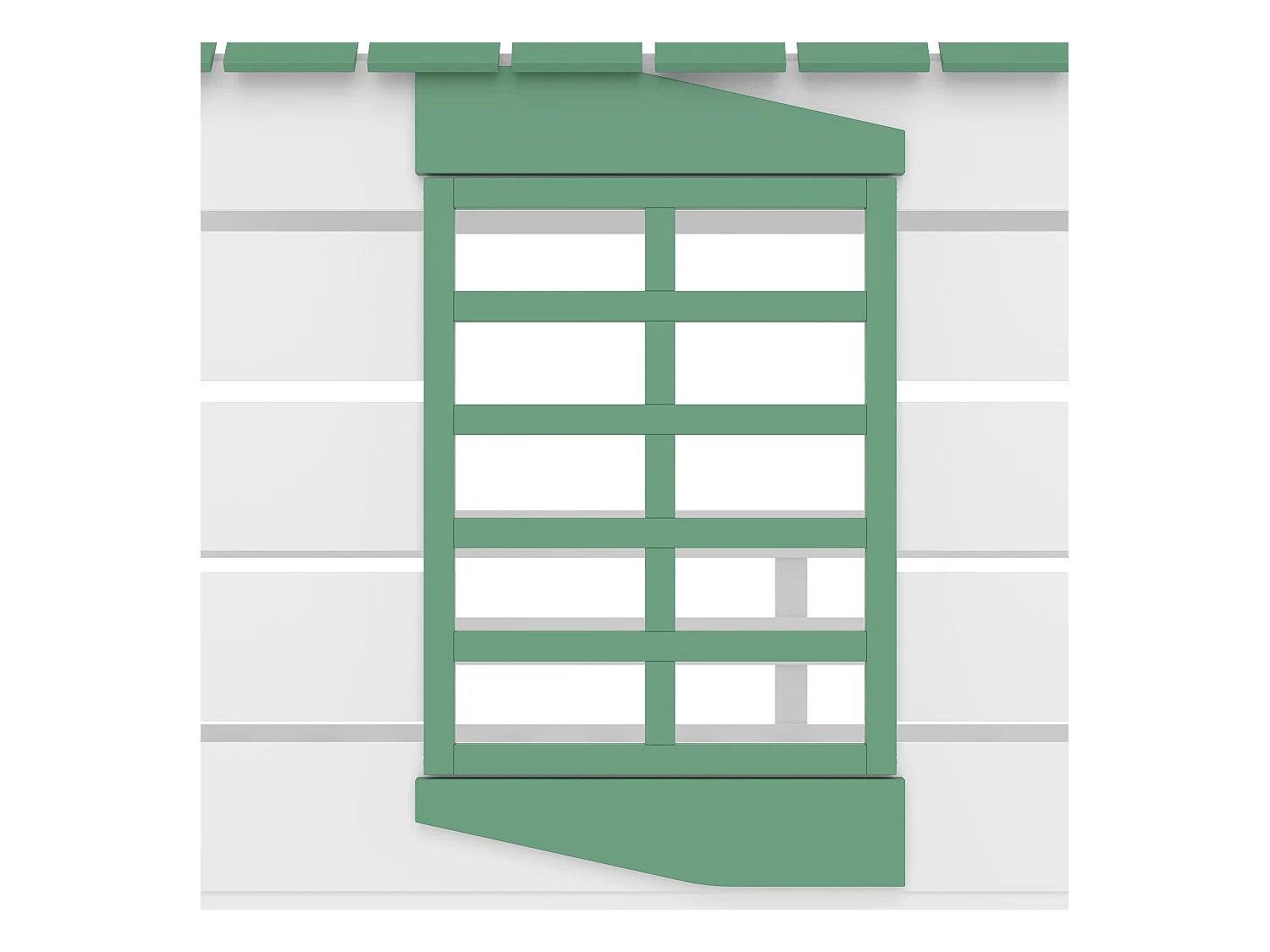 Kinderstapelbed - 2 x 90 x 200 cm - met glijbaan + 2 lades - MDF + grenen - wit + groen