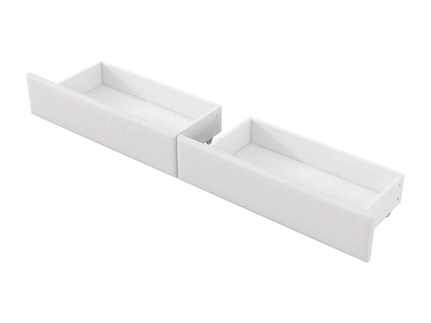 Divano letto per bambini - 90 x 200 cm - con LED + USB + scrivania + 2 cassetti - MDF + lino - bianco