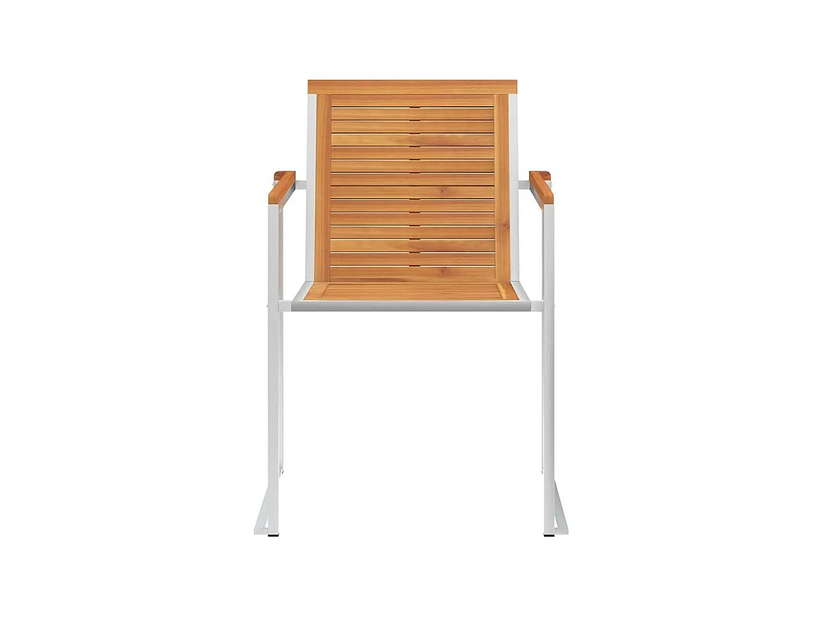 Chaises de jardin avec coussins lot de 2 Acacia solide et acier