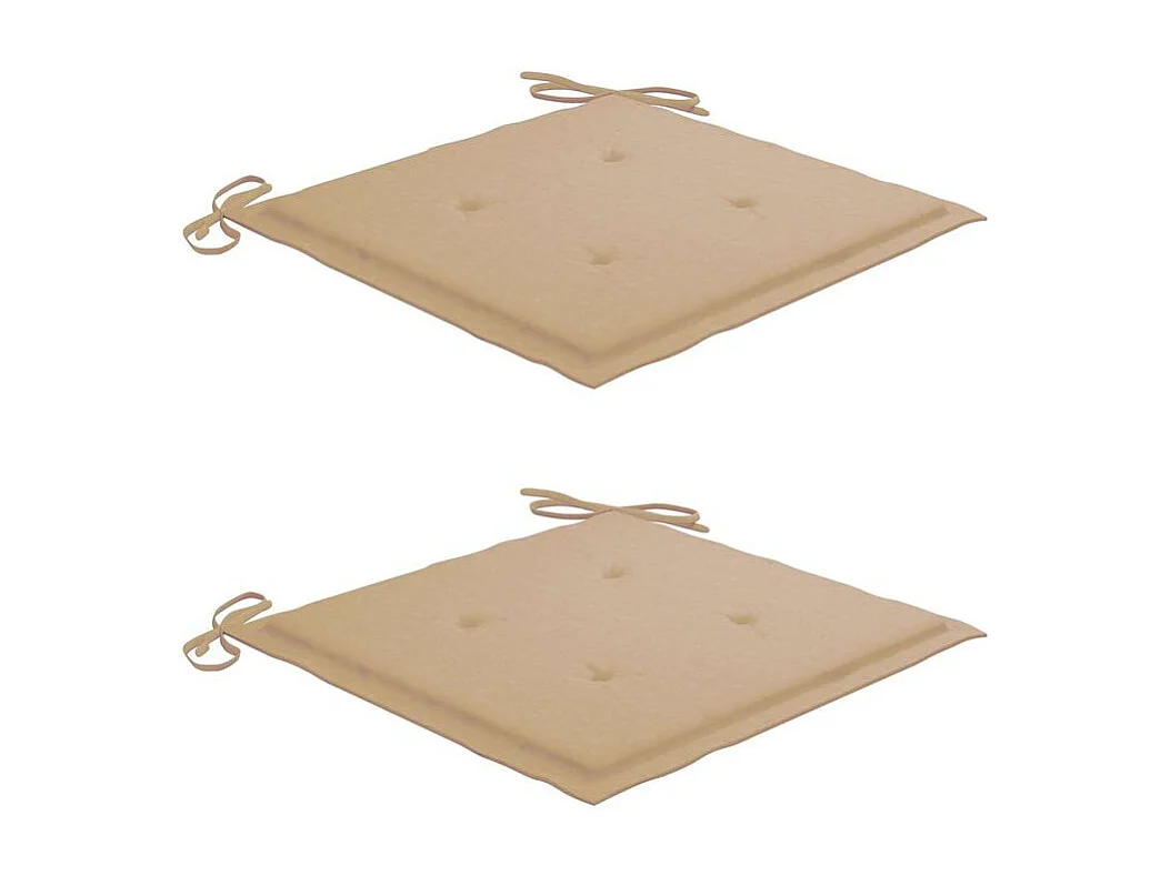 Chaises de jardin avec coussins lot de 2 Acacia solide et acier