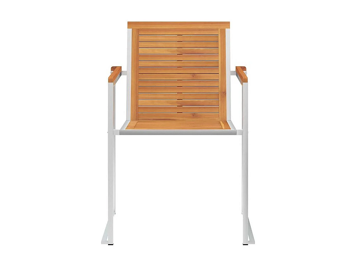 Chaises de jardin avec coussins lot de 2 Acacia solide et acier