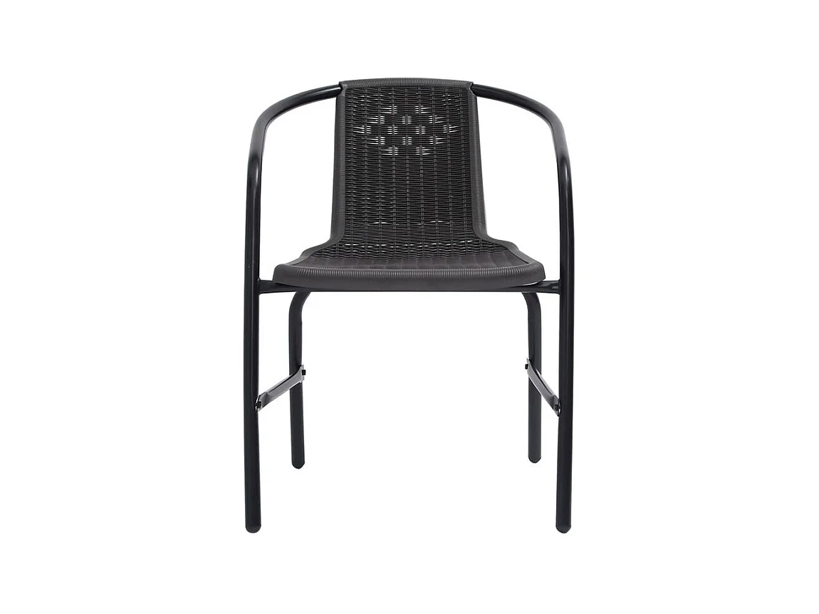 Chaises de jardin lot de 8 Rotin plastique et acier 110 kg