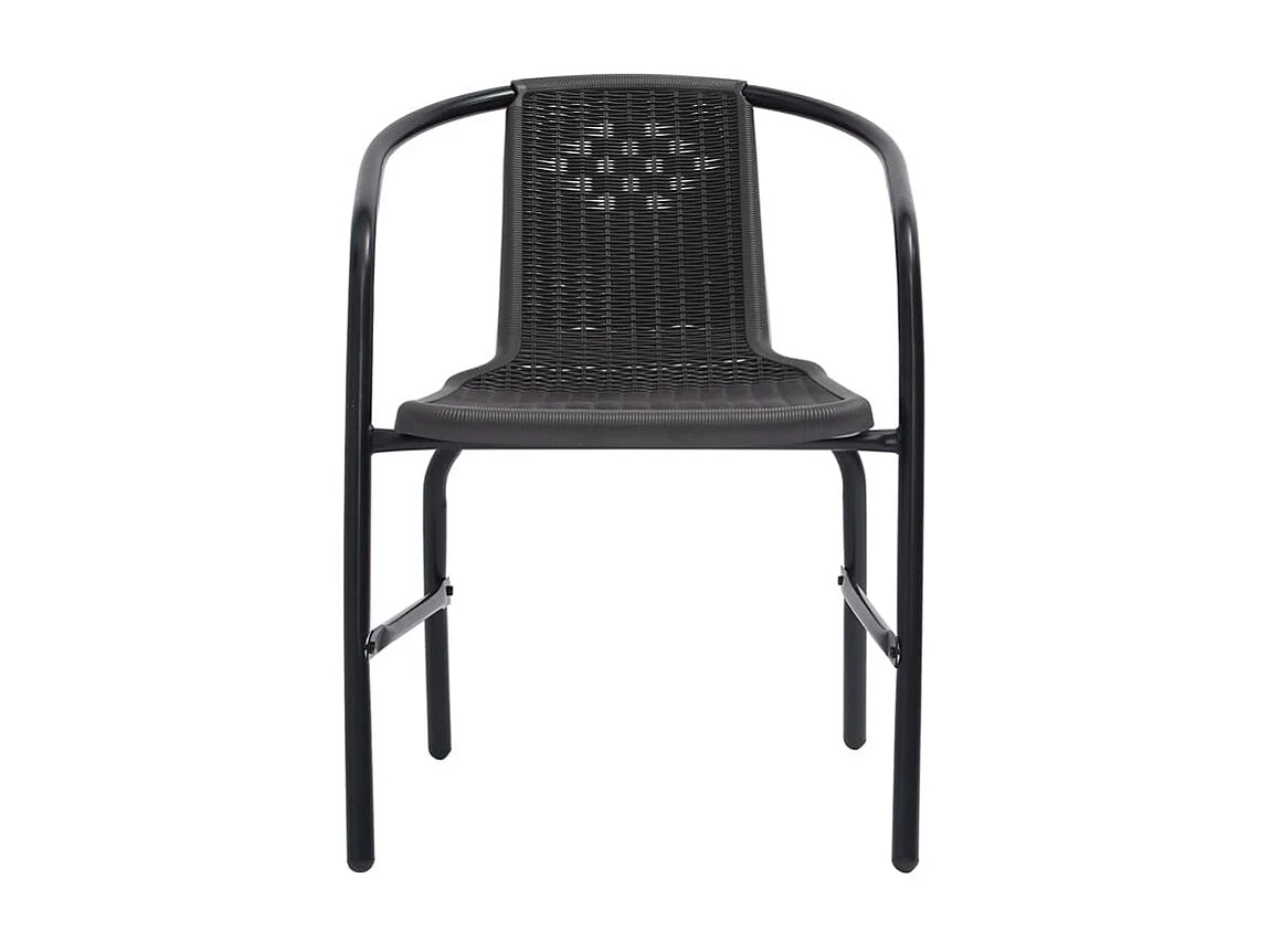 Chaises de jardin lot de 8 Rotin plastique et acier 110 kg