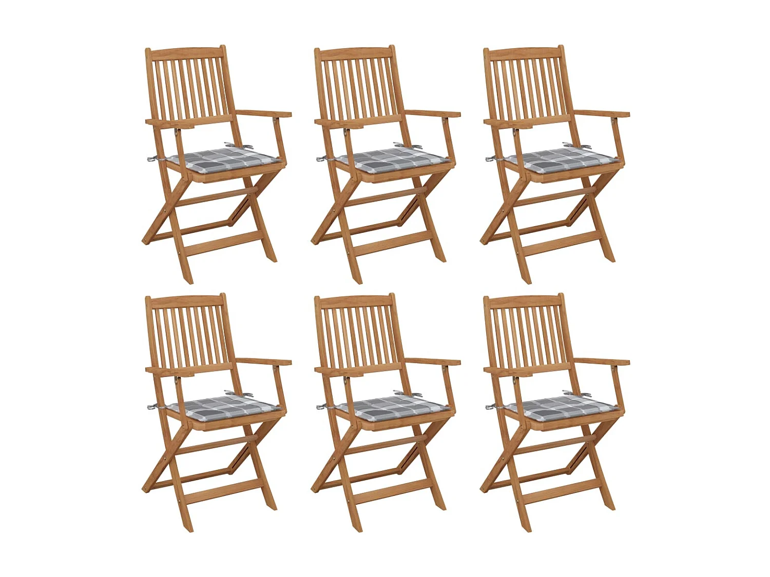 Chaises pliables de jardin 6 pcs avec coussins Bois d'acacia 94